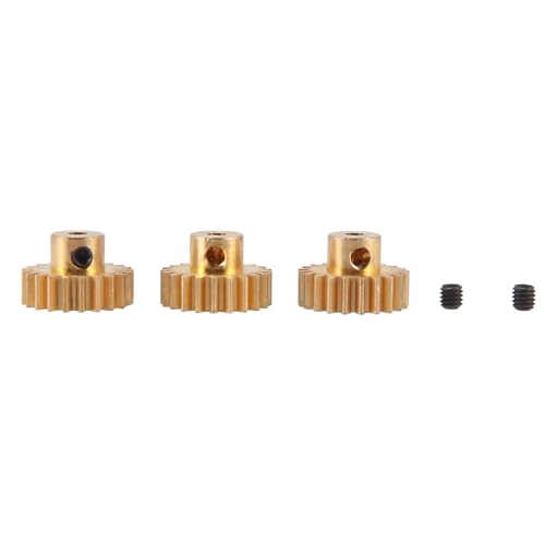 Fossthiroy 3 STÜCKE 3,175 mm Welle Messing Ritzel Motorgetriebe 32DP 48DP 64DP M0.8 für 1/10 1/8 RC Auto 3650 3660 Ersatzteile Zubehör 21t von Fossthiroy