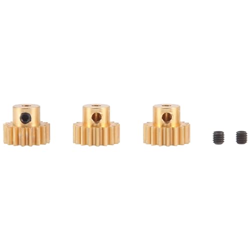 Fossthiroy 3 STÜCKE 3,175 mm Welle Messing Ritzel Motorgetriebe 32DP 48DP 64DP M0.8 für 1/10 1/8 RC Auto 3650 3660 Zubehör 17t von Fossthiroy