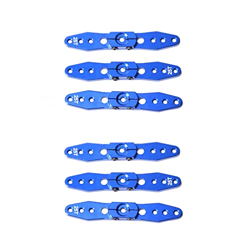 Fossthiroy 6 Stuecke Aluminium Lenkung Servo Horn Arm 25 T für 1/8 1/10 RC Auto Boot Upgrade Teil von Fossthiroy