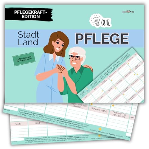 Stadt Land Pflege by snaPmee - Geschenk für Pflegekräfte, Krankenpfleger & Altenpfleger - Quiz Spiel mit 50 Blatt Din-A4 von Fotospiel