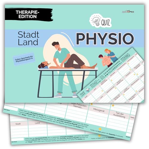 Stadt Land Physio by snaPmee - Physiotherapie Geschenk für Physiotherapeuten - Quiz Spiel mit 50 Blatt Din-A4 von Fotospiel