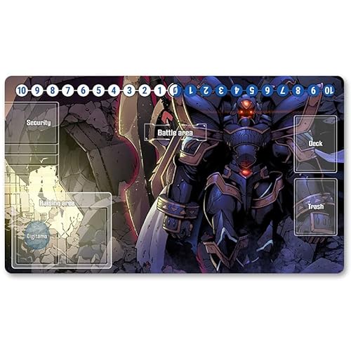 2844152 - Board Game Digimon TCG Playmat +Free Protective Bag Digimon Spielmatte TCG Card Game Mouse Pad Table Mat Größe 60X35CM, Kompatibel Mit Digimon MTG TCG CCG YGO von Four leaves