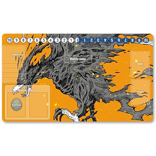 2993006 - Board Game Digimon TCG Playmat +Free Protective Bag Digimon Spielmatte TCG Card Game Mouse Pad Table Mat Größe 60X35CM, Kompatibel Mit Digimon MTG TCG CCG YGO von Four leaves