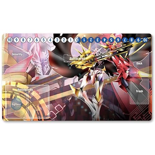 3150387 - Board Game Digimon TCG Playmat +Free Protective Bag Digimon Spielmatte TCG Card Game Mouse Pad Table Mat Größe 60X35CM, Kompatibel Mit Digimon MTG TCG CCG YGO von Four leaves