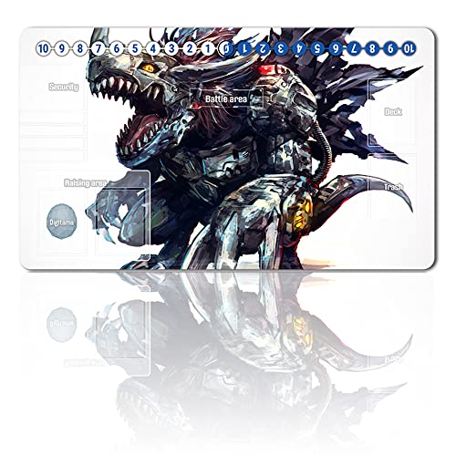 Four leaves 3556768 - Board Game Digimon TCG Playmat +Free Protective Bag Digimon Spielmatte TCG Card Game Mouse Pad Table Mat Größe 60X35CM, Kompatibel Mit Digimon TCG CCG YGO, 20220720 von Four leaves