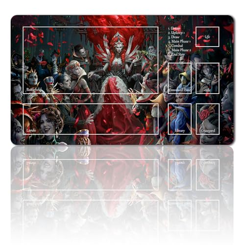 Brettspiel MTG Spielmatten+Kostenlose wasserdichte Tasche,TCG Card Game Table Mat Größe 60X35CM Mouse Pad Kompatibel Mit MTG TCG (Zone-INNISTRAD Crimson Vow KE-with Zone) von Four leaves