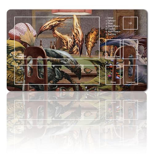 Brettspiel MTG Spielmatten+Kostenlose wasserdichte Tasche,TCG Card Game Table Mat Größe 60X35CM Mouse Pad Kompatibel Mit MTG TCG (Zone-Slivers Playing Poke-with Zone) von Four leaves