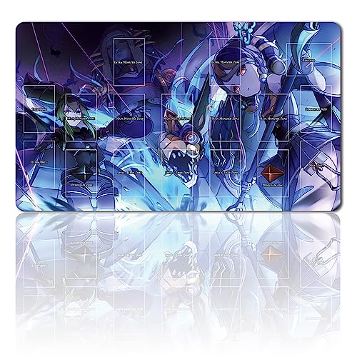 Brettspiel TCG Spielmatten + Gift Free Bag + with Card Zones,YGO Card Game Table Mat Größe 60X35CM Kompatibel Mit Trading Card Game Mat (YGO-G-13) von Four leaves