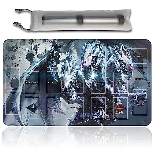 Brettspiel TCG Spielmatten + Gift Free Bag + with Card Zones,YGO Card Game Table Mat Größe 60X35CM Kompatibel Mit Trading Card Game Mat (YGO-G-9) von Four leaves