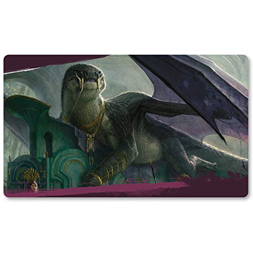 DRAGONLORD SILUMGAR,DE - MTG Spielmatten+Kostenlose wasserdichte Tasche,MTG Playmate Table Mat Größe 60X35CM, MTG Mouse Pad kompatibel mit MTG TCG CCG RPG von Four leaves