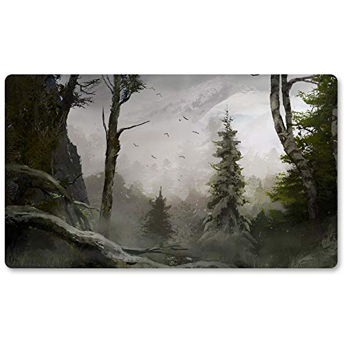 Dragons-of-Tarkir-Forest-,DE - Brettspiel MTG Spielmatten+Kostenlose wasserdichte Tasche,TCG Card Game Table Mat Größe 60X35CM, Mouse Pad kompatibel mit Digimon MTG TCG CCG RPG von Four leaves