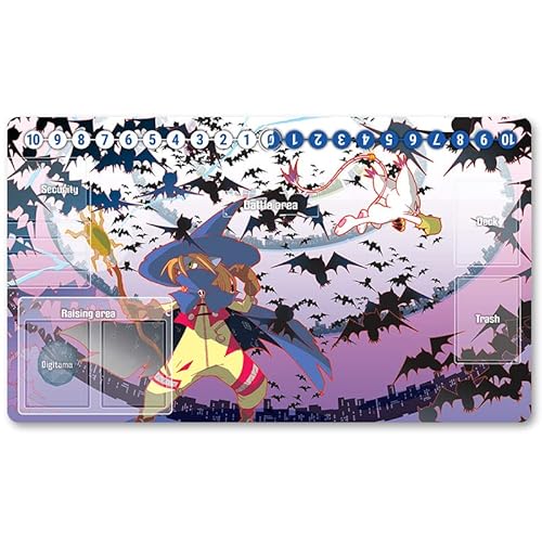 Four leaves 1402667 - Board Game Digimon TCG Playmat +Free Protective Bag Digimon Spielmatte TCG Card Game Mouse Pad Table Mat Größe 60X35CM, Kompatibel Mit Digimon MTG TCG CCG YGO, 20220720 von Four leaves