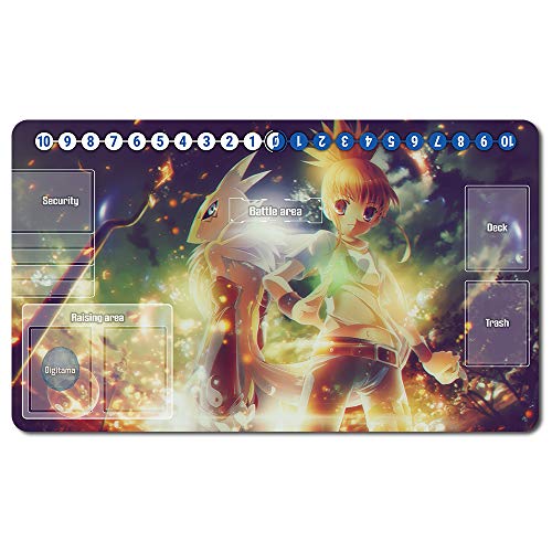 Four Leaves Sammelkartenspiel Brettspiel DTCG Playmat Tischset Spiele Größe 60 x 35 cm Mauspad Spielmatte für Digimon DTCG TCG CCG - Big Kid, Youth von Four leaves