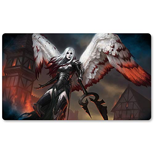 Avacyn The Purifie,DE - Brettspiel MTG Spielmatten+Kostenlose wasserdichte Tasche,TCG Card Game Table Mat Größe 60X35CM, Mouse Pad kompatibel mit Digimon MTG TCG CCG RPG von Four leaves