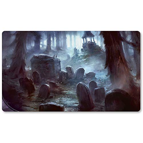 Haunted Fengra,DE - Brettspiel MTG Spielmatten+Kostenlose wasserdichte Tasche,TCG Card Game Table Mat Größe 60X35CM, Mouse Pad kompatibel mit Digimon MTG TCG CCG RPG von Four leaves