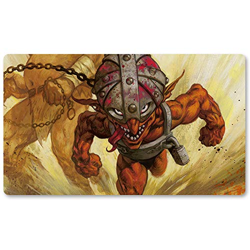 Goblin Lacke,DE - Brettspiel MTG Spielmatten+Kostenlose wasserdichte Tasche,TCG Card Game Table Mat Größe 60X35CM, Mouse Pad kompatibel mit Digimon MTG TCG CCG RPG von Four leaves