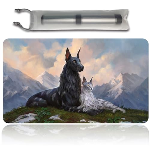 MTG Playmat Size 60X35CM Free Storage Bags Non-Slip Backing Printing, MTG Spielmatte Ideal for Card Game Enthusiasts TCG Playmat Mouse Pad (RIN and SERI, INSEPARABLE) von Four leaves