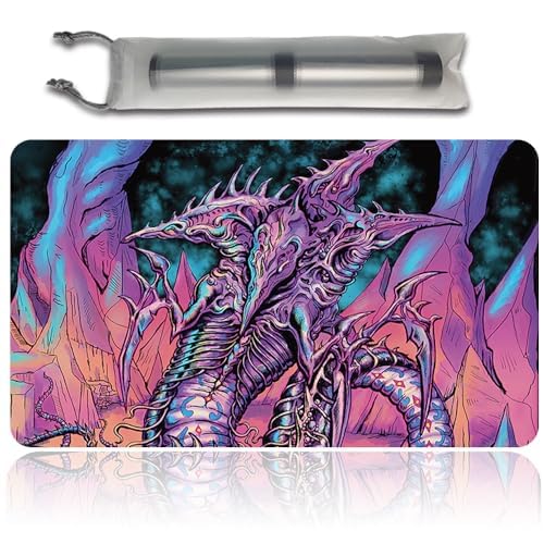 MTG Playmat Size 60X35CM Free Storage Bags Non-Slip Backing Printing, MTG Spielmatte Ideal for Card Game Enthusiasts TCG Playmat Mouse Pad (Sliver Overlord) von Four leaves