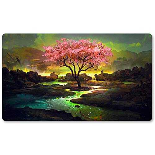 Pink TRE,DE - Brettspiel MTG Spielmatten+Kostenlose wasserdichte Tasche,TCG Card Game Table Mat Größe 60X35CM, Mouse Pad kompatibel mit Digimon MTG TCG CCG RPG von Four leaves