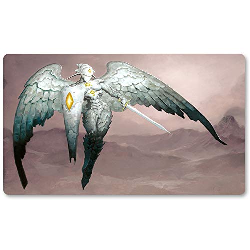 Platinum Ange,DE - Brettspiel MTG Spielmatten+Kostenlose wasserdichte Tasche,TCG Card Game Table Mat Größe 60X35CM, Mouse Pad kompatibel mit Digimon MTG TCG CCG RPG von Four leaves