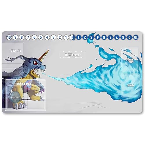 d5aj0br - Board Game Digimon TCG Playmat +Free Protective Bag Digimon Spielmatte TCG Card Game Mouse Pad Table Mat Größe 60X35CM, Kompatibel Mit Digimon MTG TCG CCG YGO von Four leaves