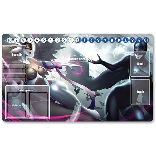 d9888r1 - Board Game Digimon TCG Playmat +Free Protective Bag Digimon Spielmatte TCG Card Game Mouse Pad Table Mat Größe 60X35CM, Kompatibel Mit Digimon MTG TCG CCG YGO von Four leaves