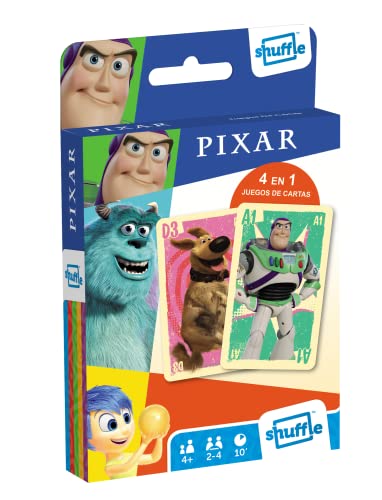 Shuffle Fun Pixar Classic 4+1 Deck für Kinder ab 4 Jahren (spanische Version) von Shuffle