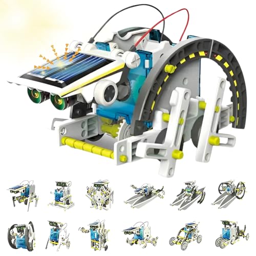 12-in-1 Solar Roboter Spielzeug für Kinder 8 9 10 11 12 13 14 Jährige Jungs, Solar Roboter Geschenke Konstruktionsspielzeug Experimente Spielzeug Roboter Bausatz Weihnachten Geburtstag Spielzeug von Fouvin