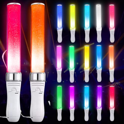 LED Leuchtstab, Bunte Leuchtstäbe Led Lightstick 15 Farben, Leuchtstäbe Kinder Partyzubehör, Glow Sticks Für Party, Konzert, Weihnachten, Hochzeit,Anime-Konzerte, Kinder von Fouvin