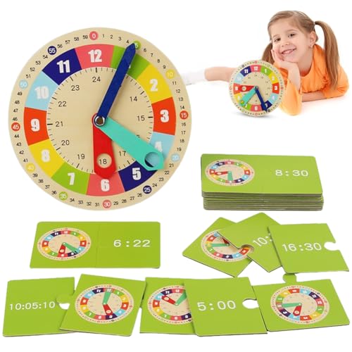 Lernuhr Kinder, Kinder Lernuhr, Montessori-Spielzeug Kinder Uhr Für Kleinkinder, Unterrichtszeit, Pädagogisches Spielzeug Für Kinder von Fouvin