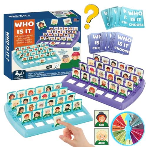 Wer Ist Es Spiel,Lustiges Ratespiel Brettspiel,Family Erraten Spiele Clack Spiel Wer Ist Es Spiel Original Who is It Game Brettspiel Für Familien Eltern Kinder Party von Fouvin