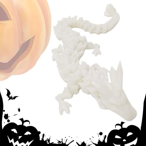 Foway 3D-Gedruckter Zappeldrache, Kristalldrachenspielzeug - Gelenkiges Drachenspielzeug,Kristalldrache Gelenkmobilität 3D gedruckt, 11,8 Zoll Weihnachten Halloween Dekoration Ornament für Home von Foway