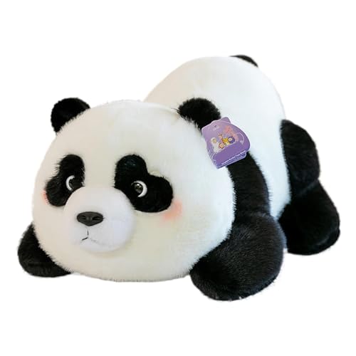 Foway Ausgestopfter Panda,Panda-Stofftier - Bequeme Panda-Puppe | Niedliches liegendes Panda-Stofftier, Cartoon-Panda-Plüschtiere, weiches Cartoon-Kissen für Kinder von Foway