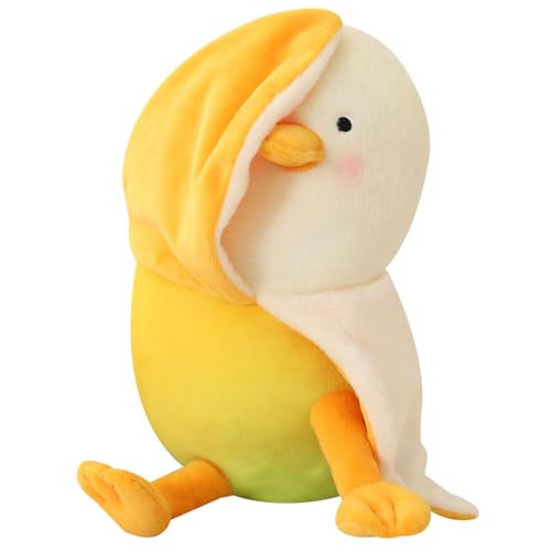 Foway Bananenente Plüschtier | Bananenente Plüschtier,Niedliches Plushie-Umarmungs-Plüsch-Kissen-Enten-Stofftier für Mädchen und Gelbes 0,98" Umarmungs-Kissen-Geschenk für Kinder von Foway