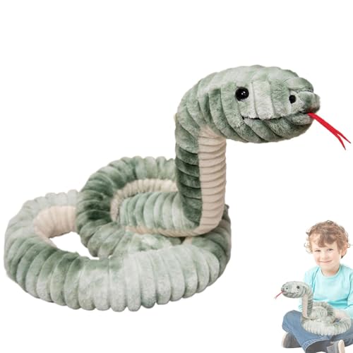 Foway Big Snake Plüsch, ausgestopfte Schlangen für Kinder,Simulation riesige Spielzeugschlange | Plüsch Langer und Flexibler Körper Schlangenstreich Requisiten Heimdekorationskissen von Foway