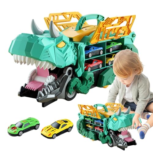 Foway Dinosaurier-Autotransport, Dinosaurier-LKW-Transporter | Dinosaurier schluckendes Aufbewahrungsauto - LKW-Autospielzeug, tragbares LKW-Autospielzeug, Spielzeug für Trägerfahrzeuge, von Foway