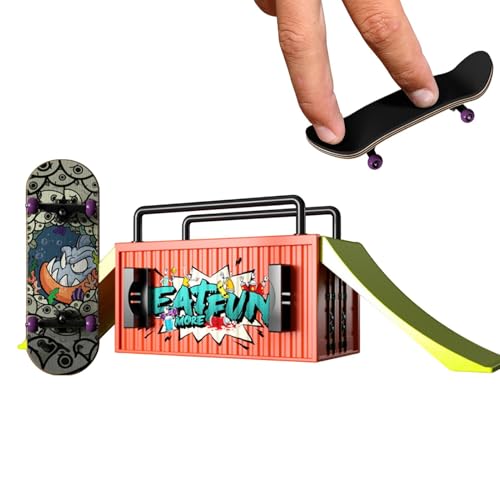 Foway Fingerboard-Rampen-Set, Finger-Skateboards für Kinder | Lustige Skateboard-Spielzeug-Finger-Skateboard-Kits | Hand-Skateboard, kompakte Trainings-Fingerbretter für drinnen und draußen von Foway