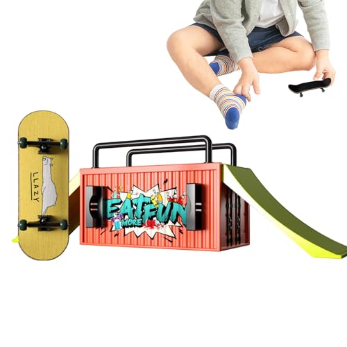 Foway Fingerbretter für Kinder,Fingerbrett-Rampen-Set - Finger-Skateboard-Sets, Mehrzweck-Skateboard-Spielzeug,Hand-Skateboard, kompakte Trainings-Fingerbretter für drinnen und draußen von Foway