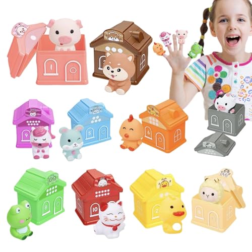 Foway Fingerpuppen für Kleinkinder 1-3,Fingerpuppe | Zählende Tierpuppen Tierfingerspiel - Puzzle Früherziehung Pessach-Fingerpuppen für Kleinkinder 1-3, Eltern-Kind von Foway