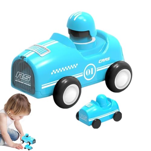 Foway Friction Power Kinderautospielzeug, Reibungsbetriebenes Schubauto - 2X Rückzugs-Rennfahrzeuge,Interaktives Push-Reibungsauto, pädagogisches, reibungsbetriebenes Fahrzeugauto für Mädchen und von Foway