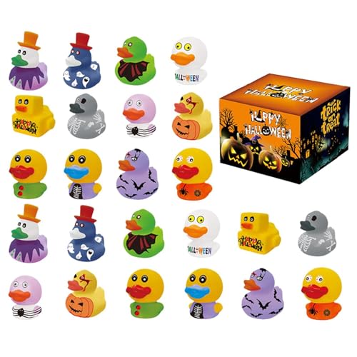 Foway Halloween-Ente,Halloween-Quietschenten | Verschiedene Gummienten Duschente - Verschiedene Gummischwimmer für Kinder, Halloween-Enten für und Mädchen, für Kinder, Partygeschenke, Tricks, 24 Stück von Foway