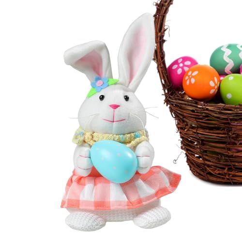 Foway Hase Plüschtier | Stehende niedliche Hasen-Auto-Ornamente | Leuchtendes Ornament für das Frühlingsfest, Tischgartentier für Körbe und Zuhause von Foway