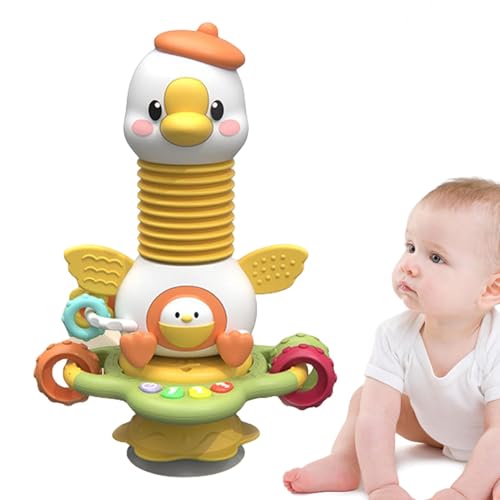 Foway Hochstuhl-Beißspielzeug,Spinner Toys Hochstuhl | Interaktives -Spinnspielzeug mit Musiksound,Pädagogische Lernspielzeuge für 1–3 Jahre alte Kleinkinder, und Mädchen von Foway