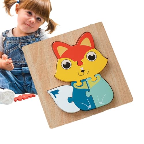 Foway -Holzpuzzles, Kleinkindpuzzles im Alter von 1–3 Jahren | Tierische 3D-Puzzles,Hölzerne Kleinkind-Puzzles, Geschenke, Spielzeug für 1 2 3 Jahre alte und Mädchen, Spielzeug, pädagogische Blöcke, von Foway