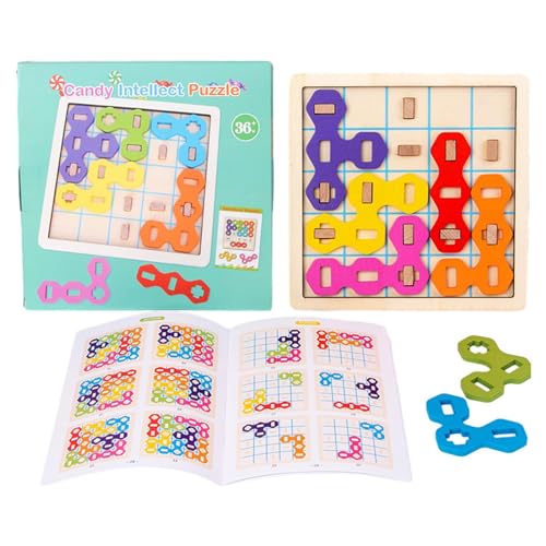 Foway Holzpuzzles für Kleinkinder | Rätsel mit geometrischen Blöcken,Denksport-Rätsel, pädagogisches, farbenfrohes sensorisches Spielzeug für Kinder ab 3 Jahren, und Mädchen von Foway