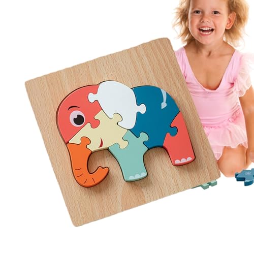 Foway Kleinkind-Puzzles,Kleinkind-Holzpuzzles | 3D-Tier-Holzpuzzles - Hölzerne Kleinkind-Puzzles, Geschenke, Spielzeug für 1 2 3 Jahre alte und Mädchen, Spielzeug, pädagogische Blöcke, von Foway