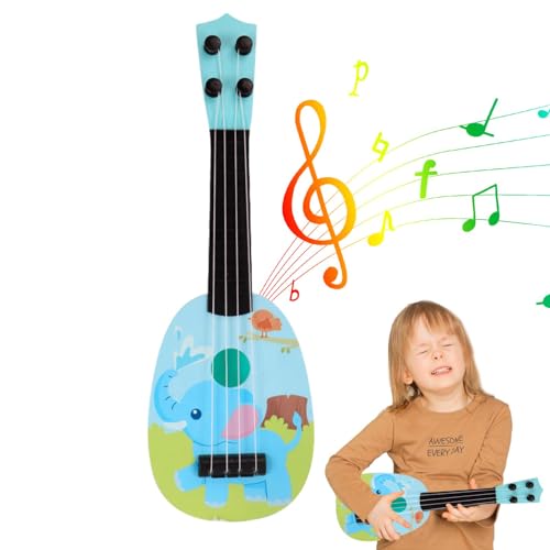 Foway Kleinkindgitarre, Ukulele für Kinder - Lernspaßiges Gitarrenspielzeug,Mini-Gitarre für Kinder-Ukulele-Spielzeit, Cartoon-Instrument für Kleinkinder im Vorschulalter, Anfänger, Jungen von Foway