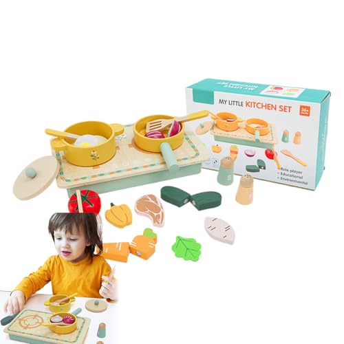 Foway Kleinkindküche Spielset Accessoires, Kleinkind Girl Kitchen | Stellen Sie Sich vor, Sie Spielen Essen für Kinder,Holzkochgeschirr verstärkt die feinmotorischen Fähigkeiten, ideal für , Foway Kleinkindküche Spielset Accessoires, Kleinkind Girl Kitchen | Stellen Sie Sich vor, Sie Spielen Essen für Kinder,Holzkochgeschirr verstärkt die feinmotorischen Fähigkeiten, ideal für , von Foway