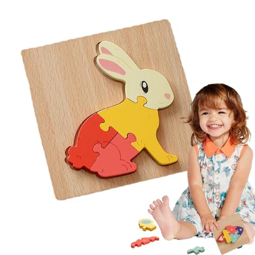 Foway Kleinkindpuzzles im Alter von 1–3 Jahren,Holzpuzzles für Kleinkinder, 3D-Tier-Holzpuzzles, Spielzeug für Mädchen und im Alter von 1 bis 3 Jahren, Puzzle-Lernen, pädagogische Weihnachts- und von Foway