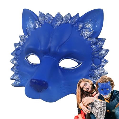 Foway Löwe-Gesichtsmaske, Party-Tierkopfmaske,Gesichtsbedeckung Löwenmaske - Party-Gesichtsmaske, Halloween-Kopfbedeckung, PU-Kopfbedeckung, Foto-Requisiten, Halloween-Kostüm-Zubehör von Foway